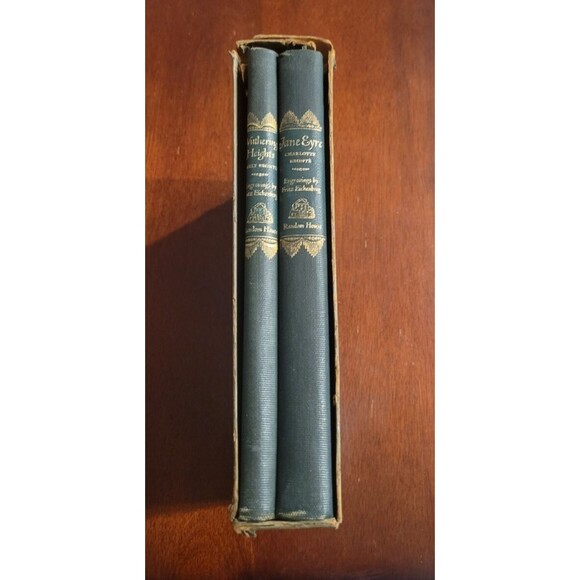 Jane Eyre and Wuthering Heights Bronte Sisters 1943 Random House Boxed Set - Picture 2 of 16